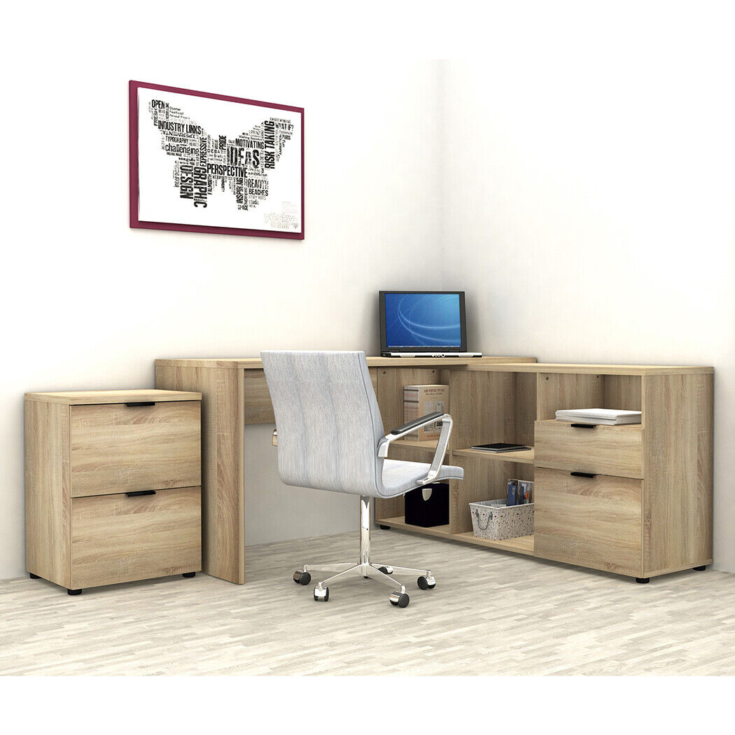 Rico 2 Drawer Filing Cabinet - Light Sonoma Oak