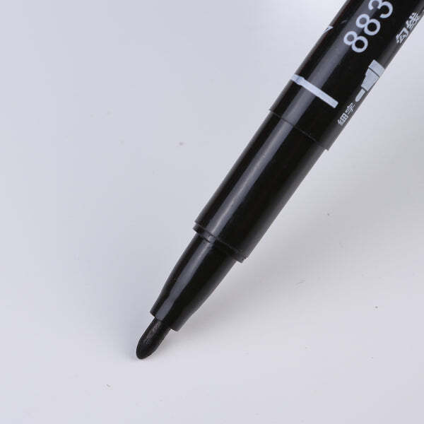 10x Fineliners Felt Tip Pens Dual Nibs Permanent Marking Pens (Black, Blue, Red)