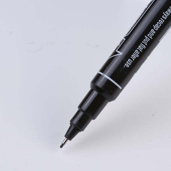 10x Fineliners Felt Tip Pens Dual Nibs Permanent Marking Pens (Black, Blue, Red)