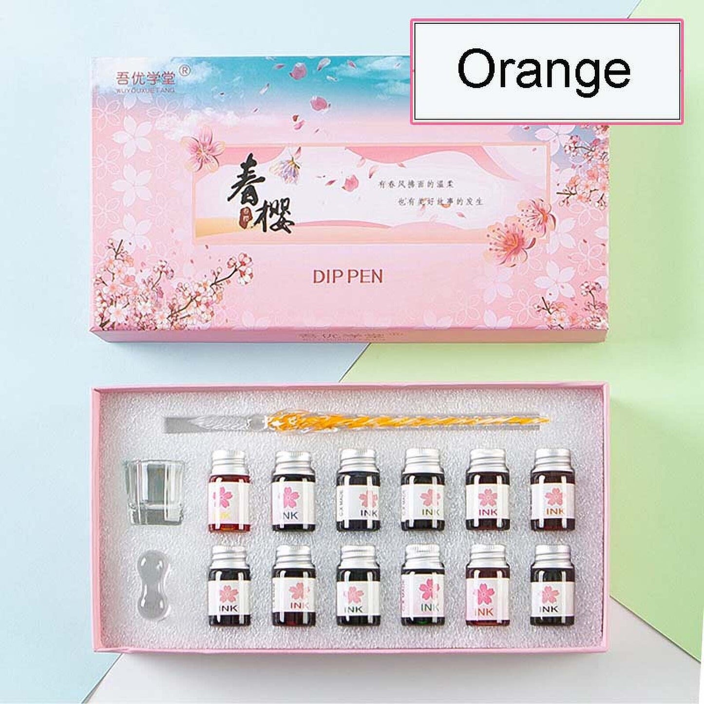 Crystal Glitter Glass Dipping Dip Pen Writing Set Gift Pack Fountain Calligraphy