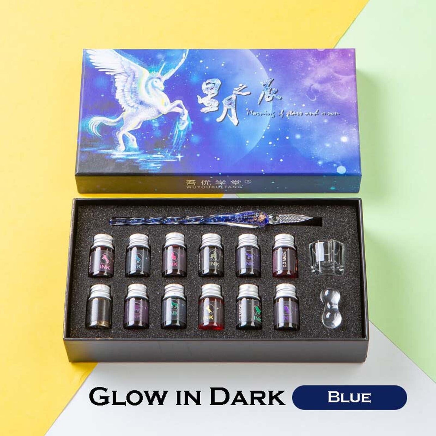 Crystal Glitter Glass Dipping Dip Pen Writing Set Gift Pack Fountain Calligraphy