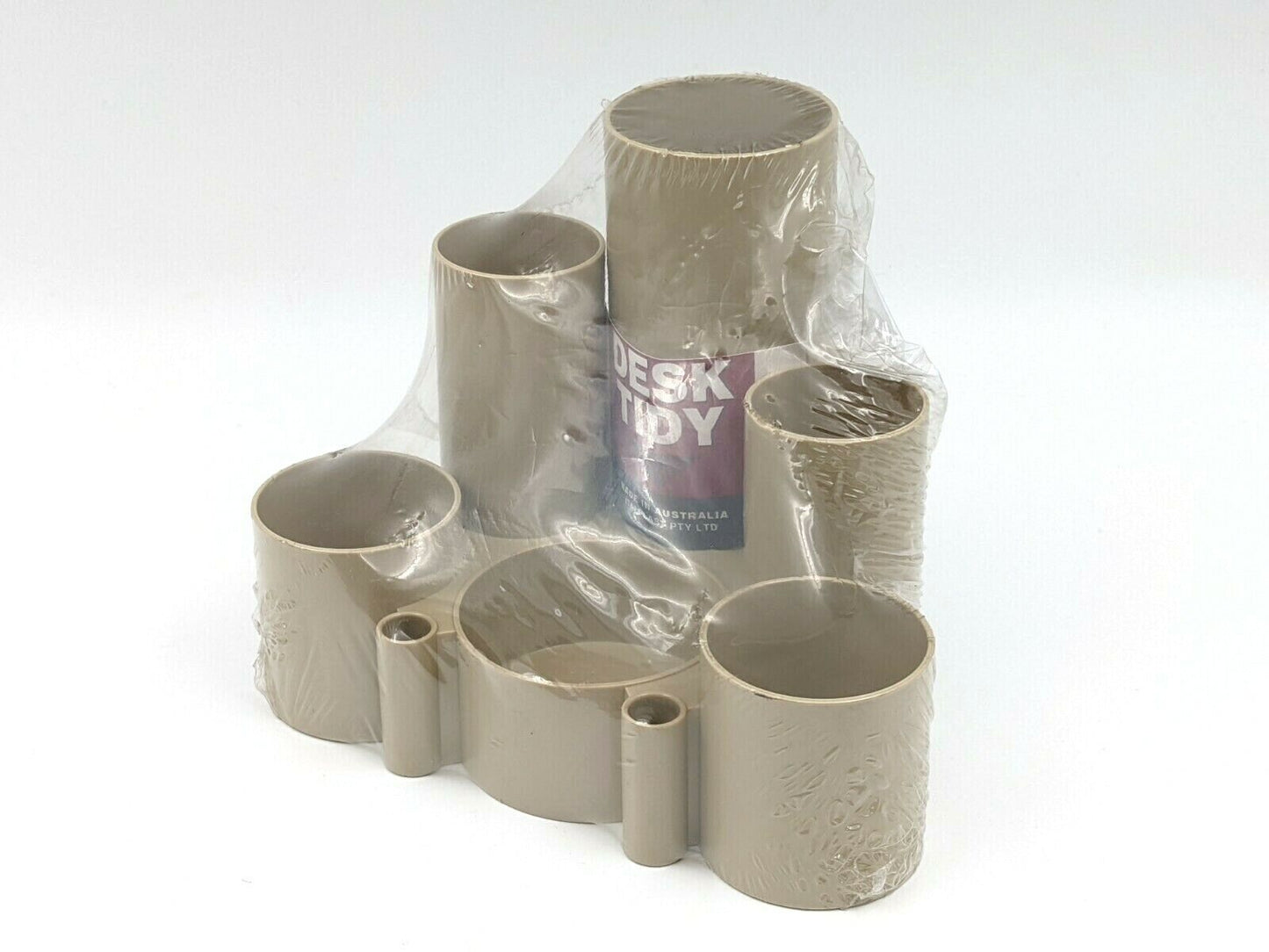 Italplast Desk Tidy Tubes 6 Compartments Black Beige Tinted Purple