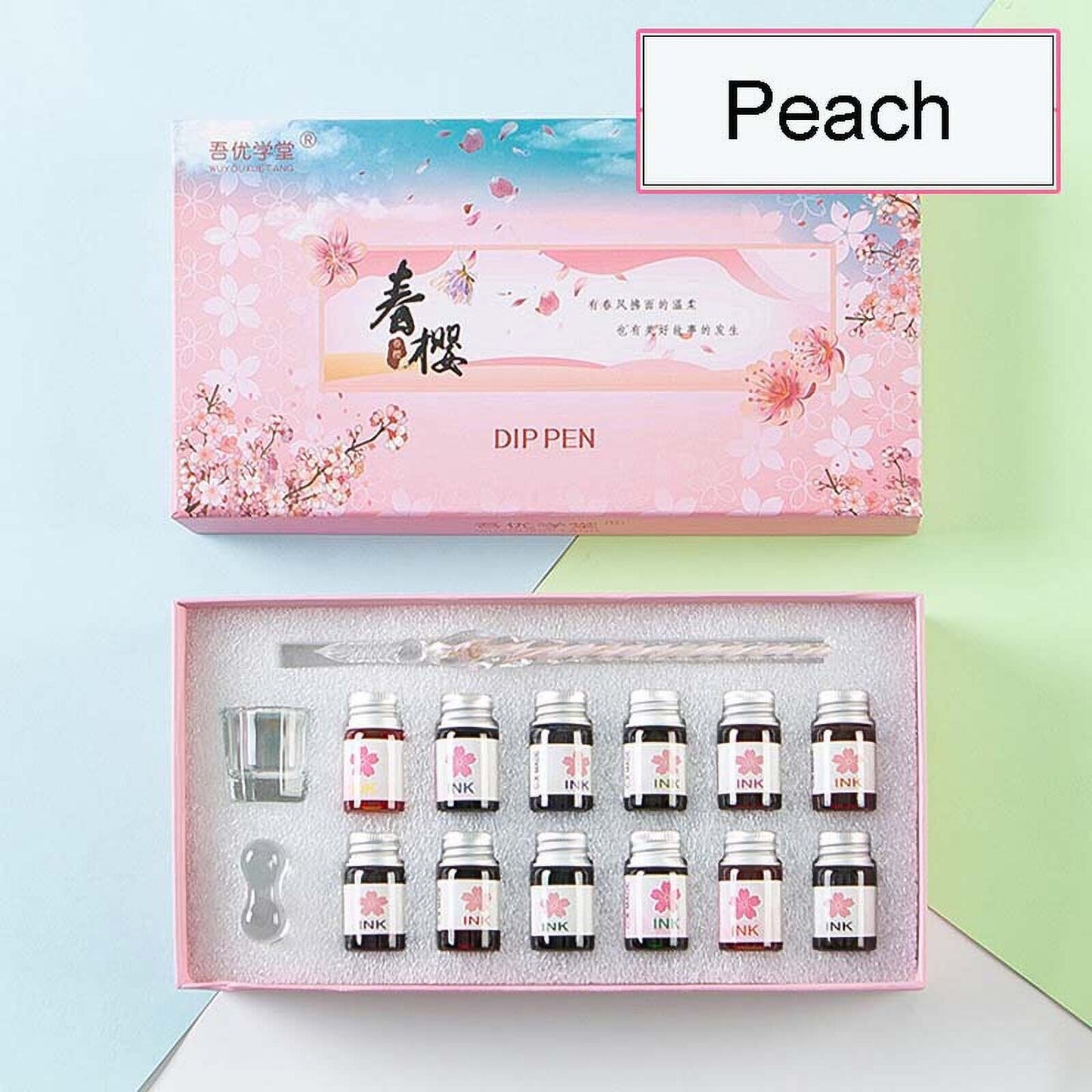 Crystal Glitter Glass Dipping Dip Pen Writing Set Gift Pack Fountain Calligraphy