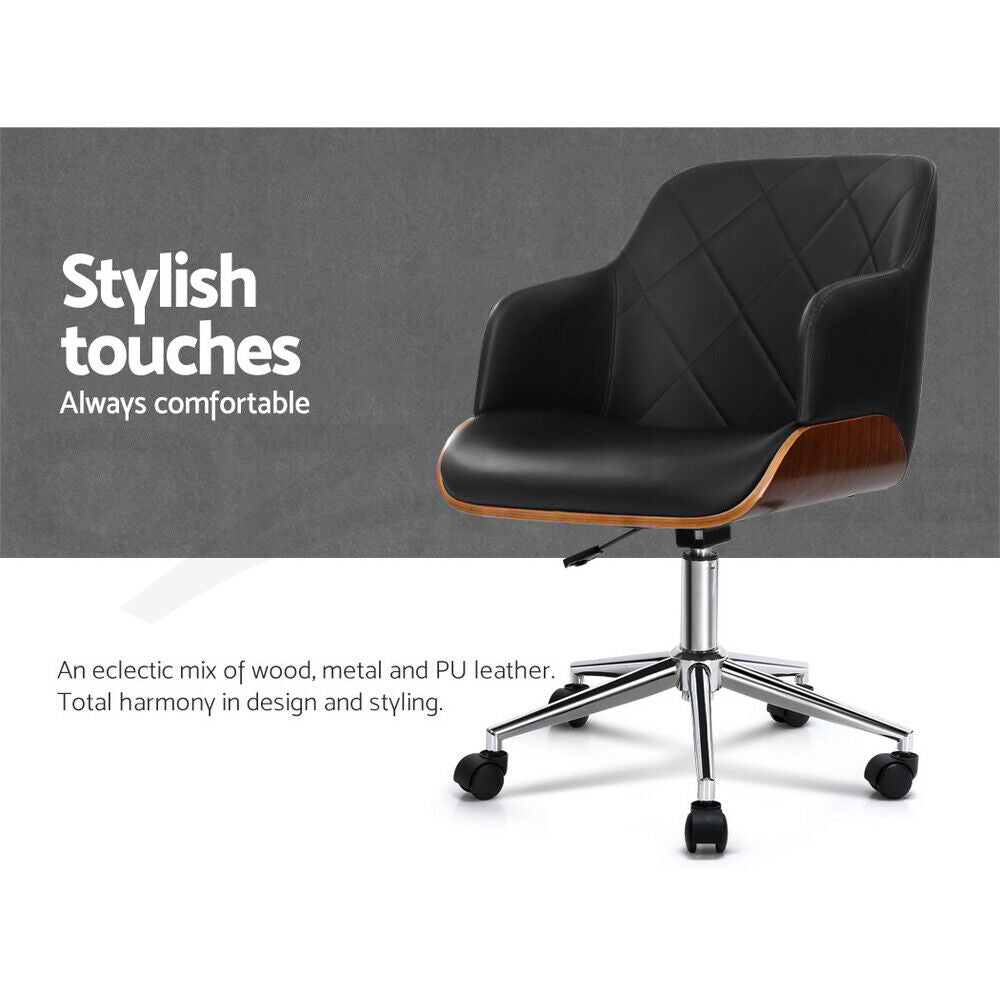 Artiss Wooden Office Chair Black- Elevate Your Workspace