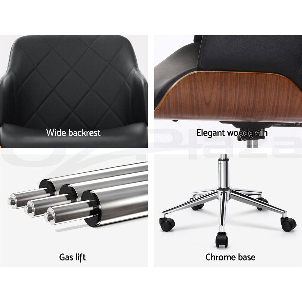 Artiss Wooden Office Chair Black- Elevate Your Workspace