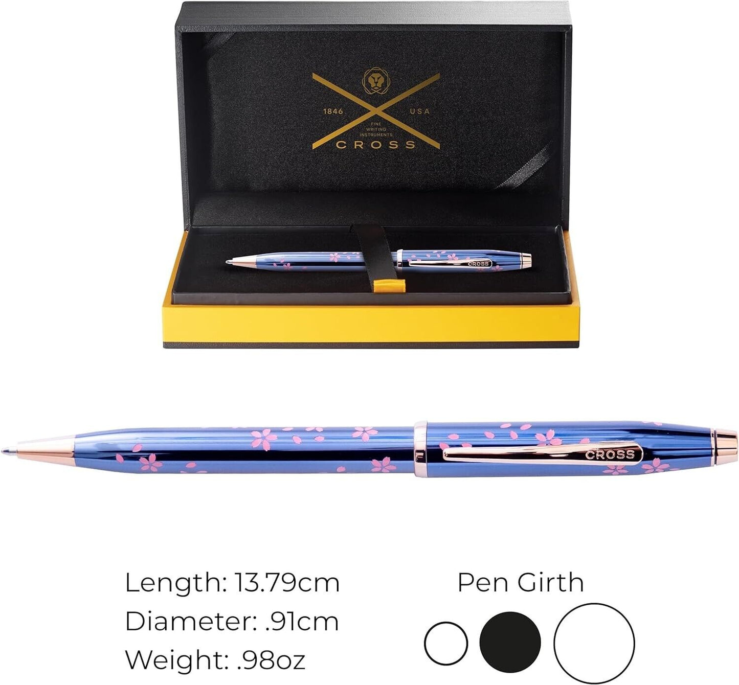 CROSS Century II Ballpoint Pen Cherry Blossom Blue Rose Gold Special Edition