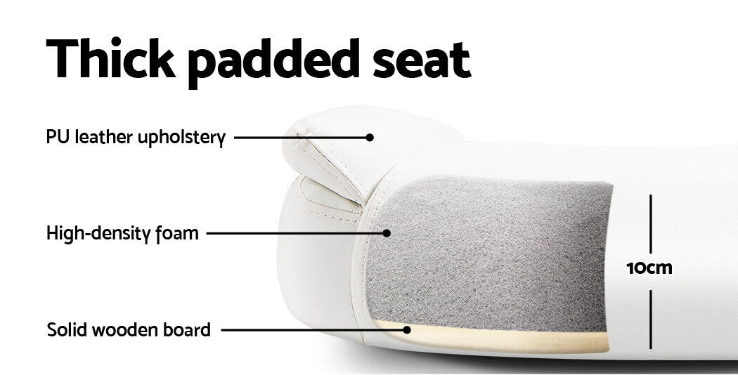 Artiss Executive Office Chair - PU Leather Mid Back White