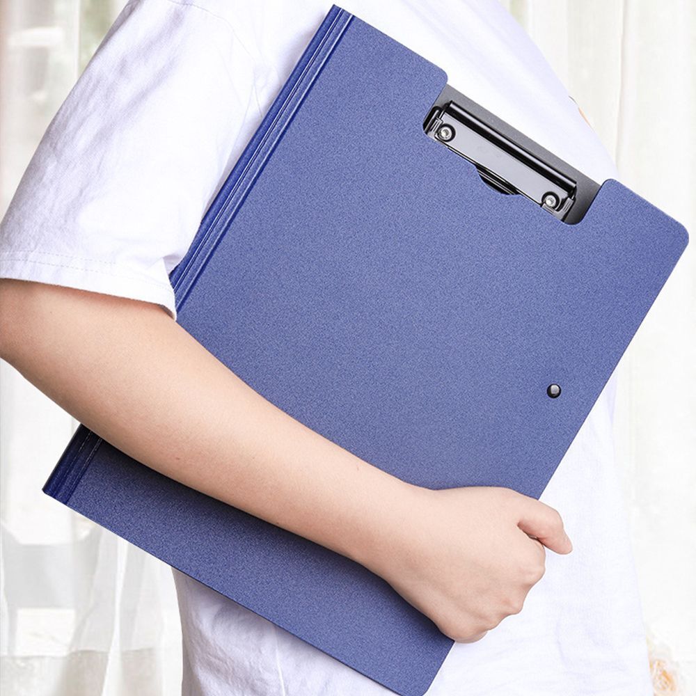 Portable A4 File Folder Clipboard Writing Pad Memo Clip Board Double Clips