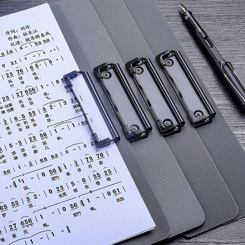Portable A4 File Folder Clipboard Writing Pad Memo Clip Board Double Clips