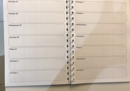 2024-2025 Financial year diary Blue Keep Calm And Act QUOTE A5 Week To Page