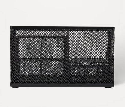 Pencil Organiser - Black+ Office Desk Mesh Pen Pencils-Stationery Container