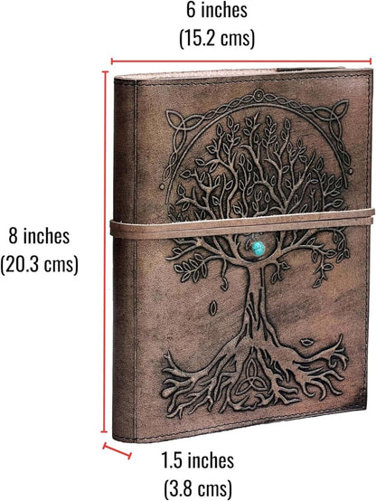 Large Leather Journal Handmade Tree of Life Leather Bound A5 Notebook Travel