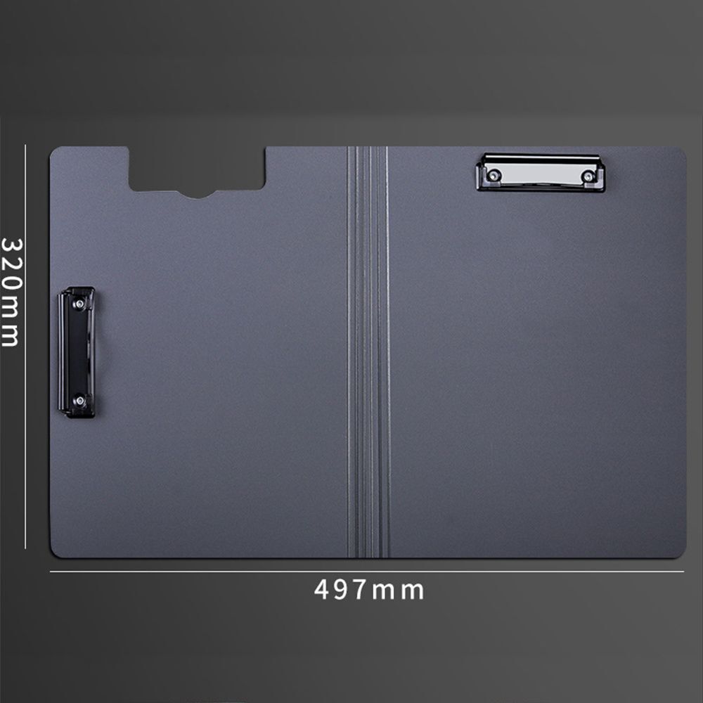 Portable A4 File Folder Clipboard Writing Pad Memo Clip Board Double Clips
