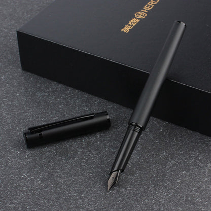 Metal Black Fountain Pen Fine Nib 0.5 mm Iridium Tip Personalised Free Engraving