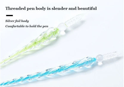 Crystal Glitter Glass Dipping Dip Pen Writing Set Gift Pack Fountain Calligraphy