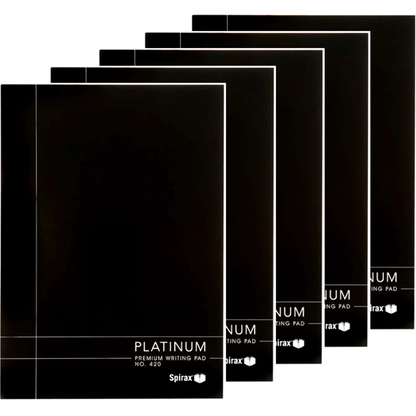 5x Spirax Platinum 420 Writing Note Pad 7mm Ruled A4 100 Page Pack BULK