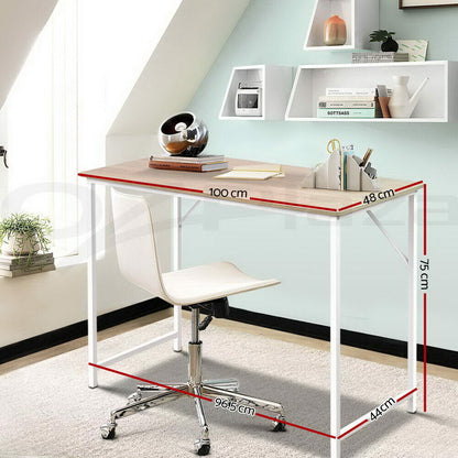 Artiss Sund Computer Desk Home Office Study Table Oak 100CM