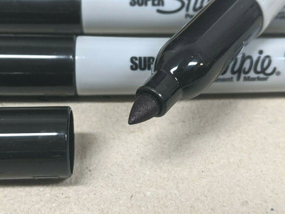 4 x Super Sharpie Permanent Marker Bullet Point 1.5mm Bold Black 33001