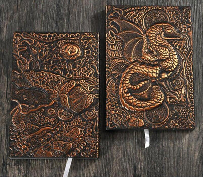 3D Flying Dragon Journal - Embossed Writing A5 Notebook