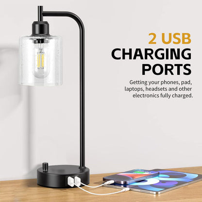Clora Lamp Table Desk Light with USB Charging Ports