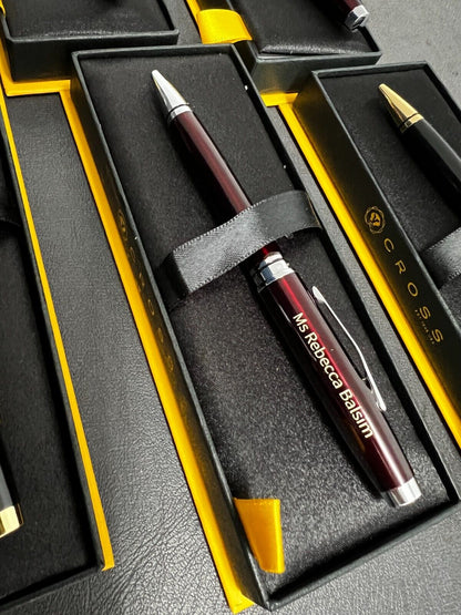 CROSS Coventry Ballpoint Pen Free Engraving Wine Silver Exquisite writing gifts