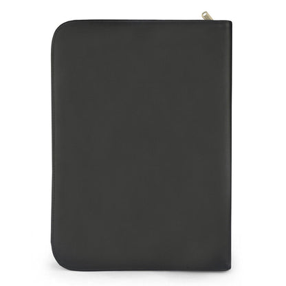 Padfolio A4 Portfolio A4 Leather Zippered Writing Pad with Pocket and Card Slot