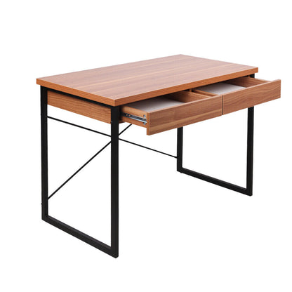 Artiss Karl Computer Desk Drawer Cabinet Home Office Study Table - Walnut 100CM