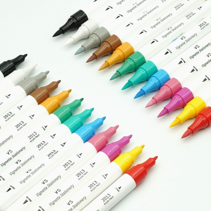 Acrylic Paint Drawing Pens Brush Fine Dual Nib Markers
