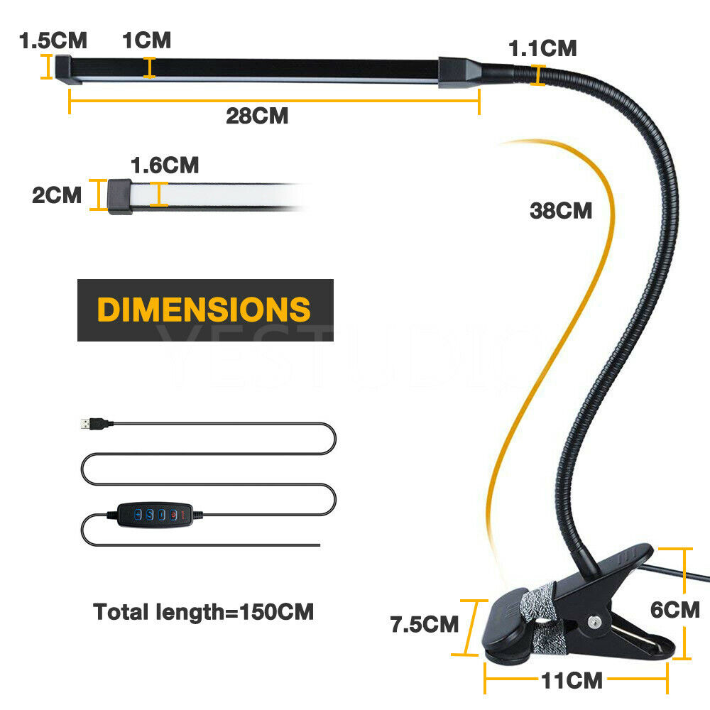 Modern Clip On LED Desk Lamp