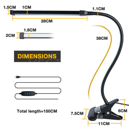 Modern Clip On LED Desk Lamp