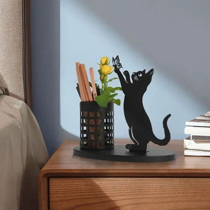 Elegant Cat Pen/Pencil Cup Desk Office Supplies