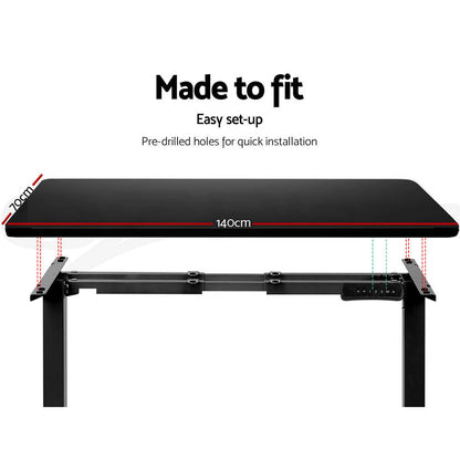 Artiss Standing Desk Motorised Sit Stand Desks Dual Motor Black 140CM