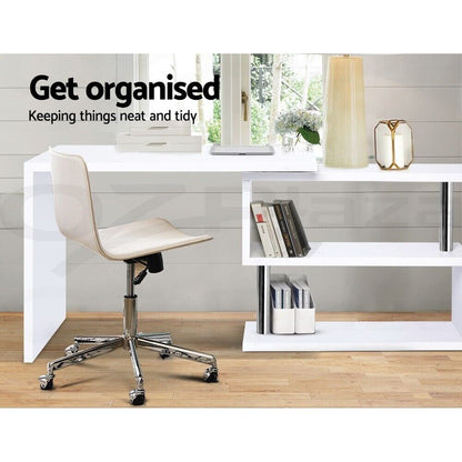 Artiss Rada Computer Desk with Swivelling Shelf