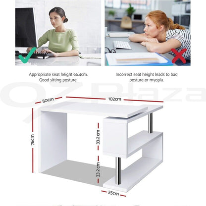 Artiss Rada Computer Desk with Swivelling Shelf