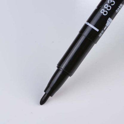 10x Fineliners Felt Tip Pens Dual Nibs Permanent Marking Pens (Black, Blue, Red)