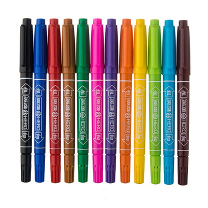 10x Fineliners Felt Tip Pens Dual Nibs Permanent Marking Pens (Black, Blue, Red)