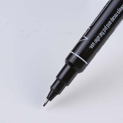 10x Fineliners Felt Tip Pens Dual Nibs Permanent Marking Pens (Black, Blue, Red)