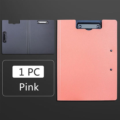 Portable A4 File Folder Clipboard Writing Pad Memo Clip Board Double Clips