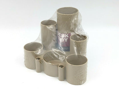 Italplast Desk Tidy Tubes 6 Compartments Black Beige Tinted Purple