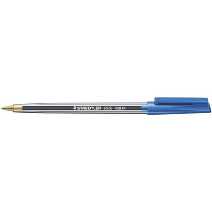 Staedtler Stick 430 Medium Ballpoint Pen BLUE - 5 Pack