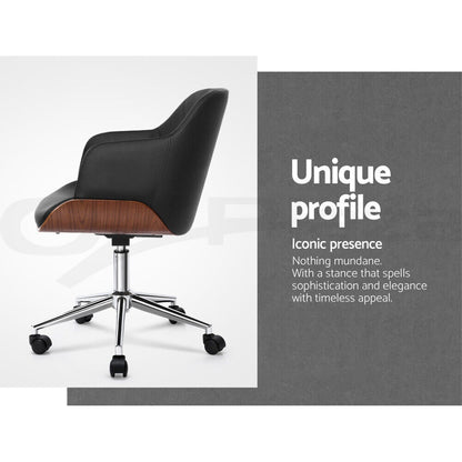 Artiss Wooden Office Chair Black- Elevate Your Workspace