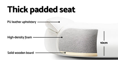 Artiss Executive Office Chair - PU Leather Mid Back White